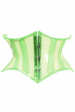 Sexy Clear Green Curvy Cut Mini Cincher Corset
