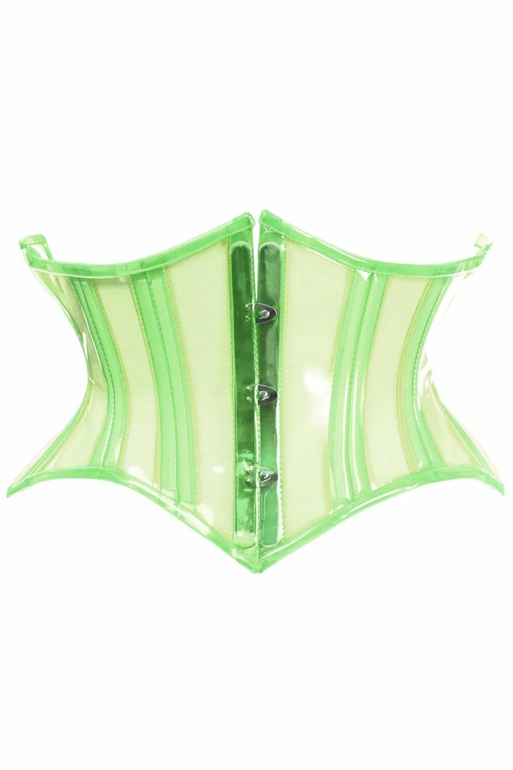 Sexy Clear Green Curvy Cut Mini Cincher Corset