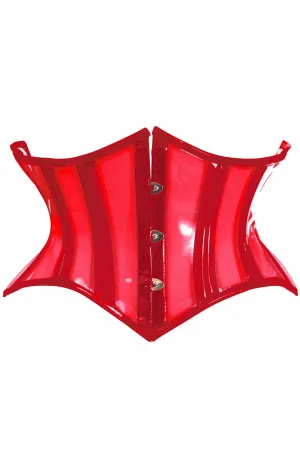 Sexy Clear Red Curvy Cut Mini Cincher Corset