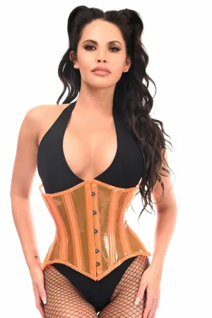Sexy Orange Clear Curvy Underbust Waist Cincher Corset