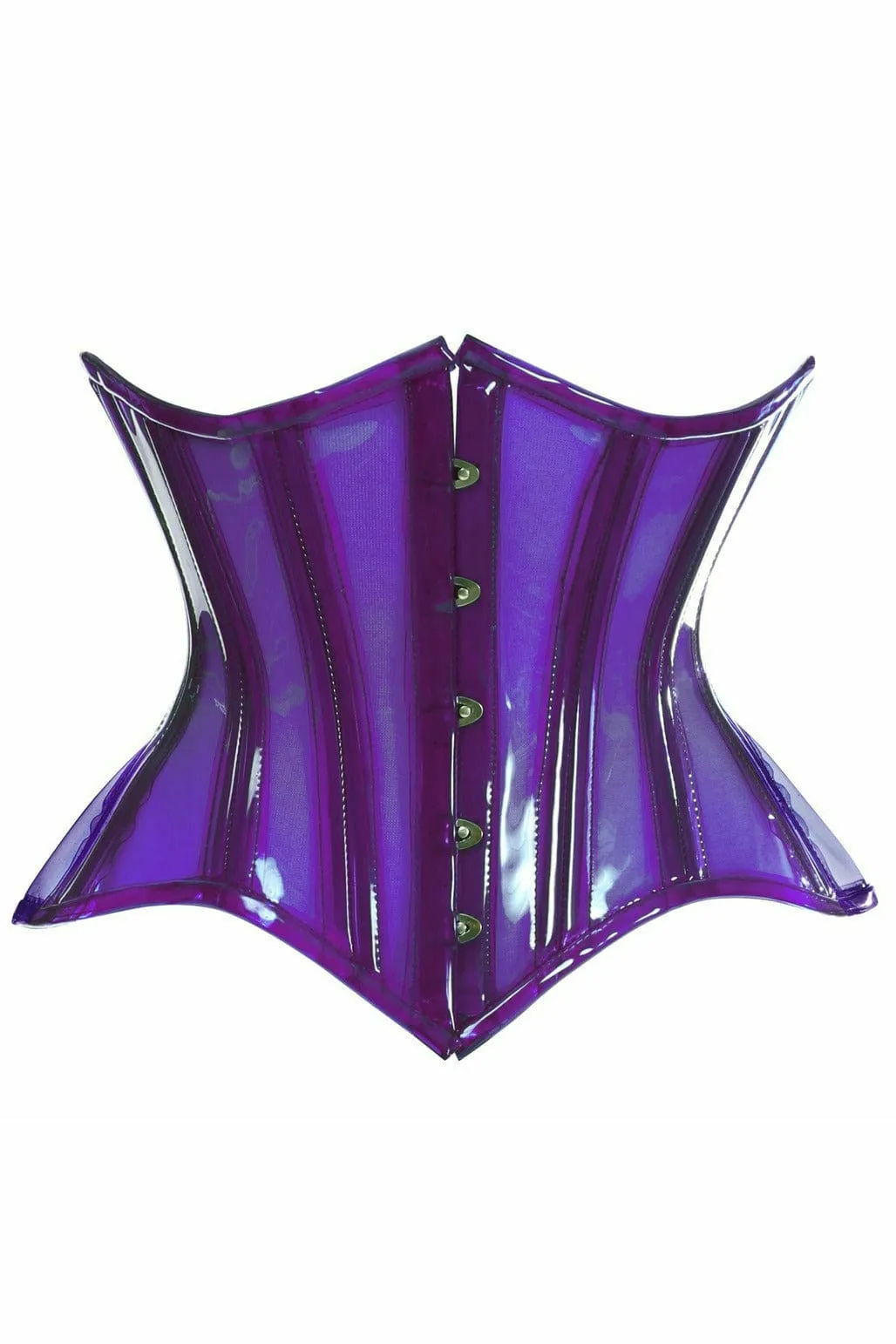 Sexy Purple Clear Curvy Underbust Waist Cincher Corset