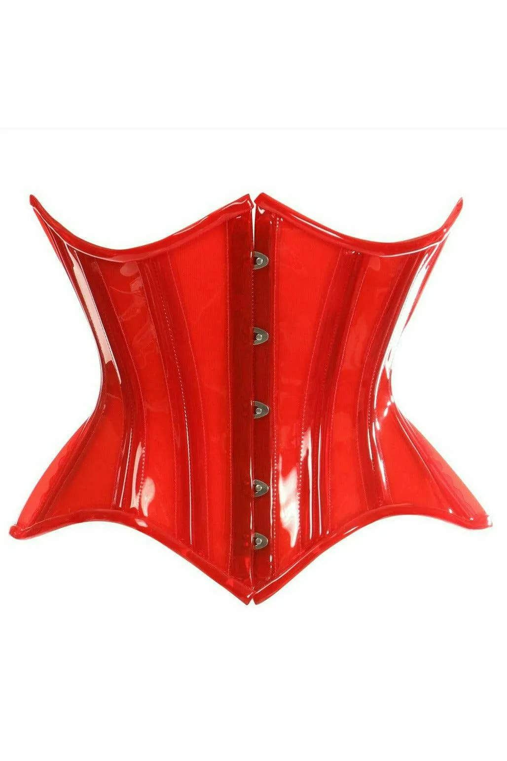 Sexy Red Clear Curvy Underbust Waist Cincher Corset