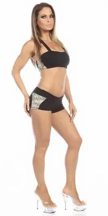 Sexy Unbroken Honor Military Universal Green Scrunch Back Work Out Shorts - Black/Green