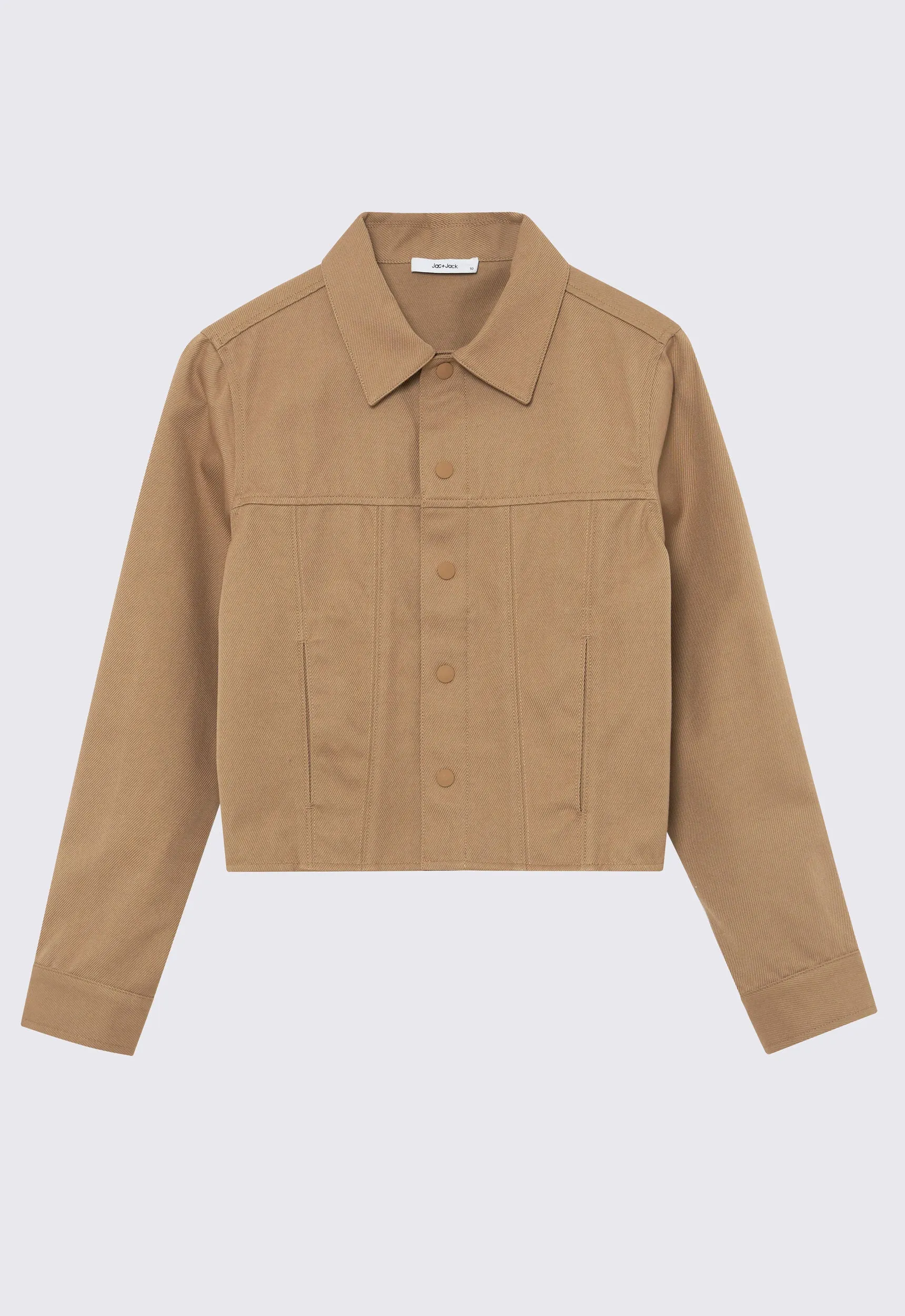 Shako Cropped Denim Jacket - Camel Neutral