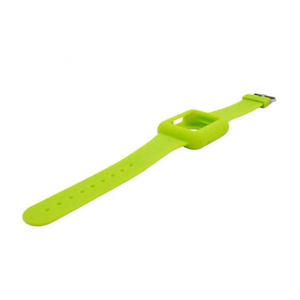 Silicone Sport Band with Buckle for Apple Watch - 38mm or 42mm Options - Black, Green, White, Blue or Red