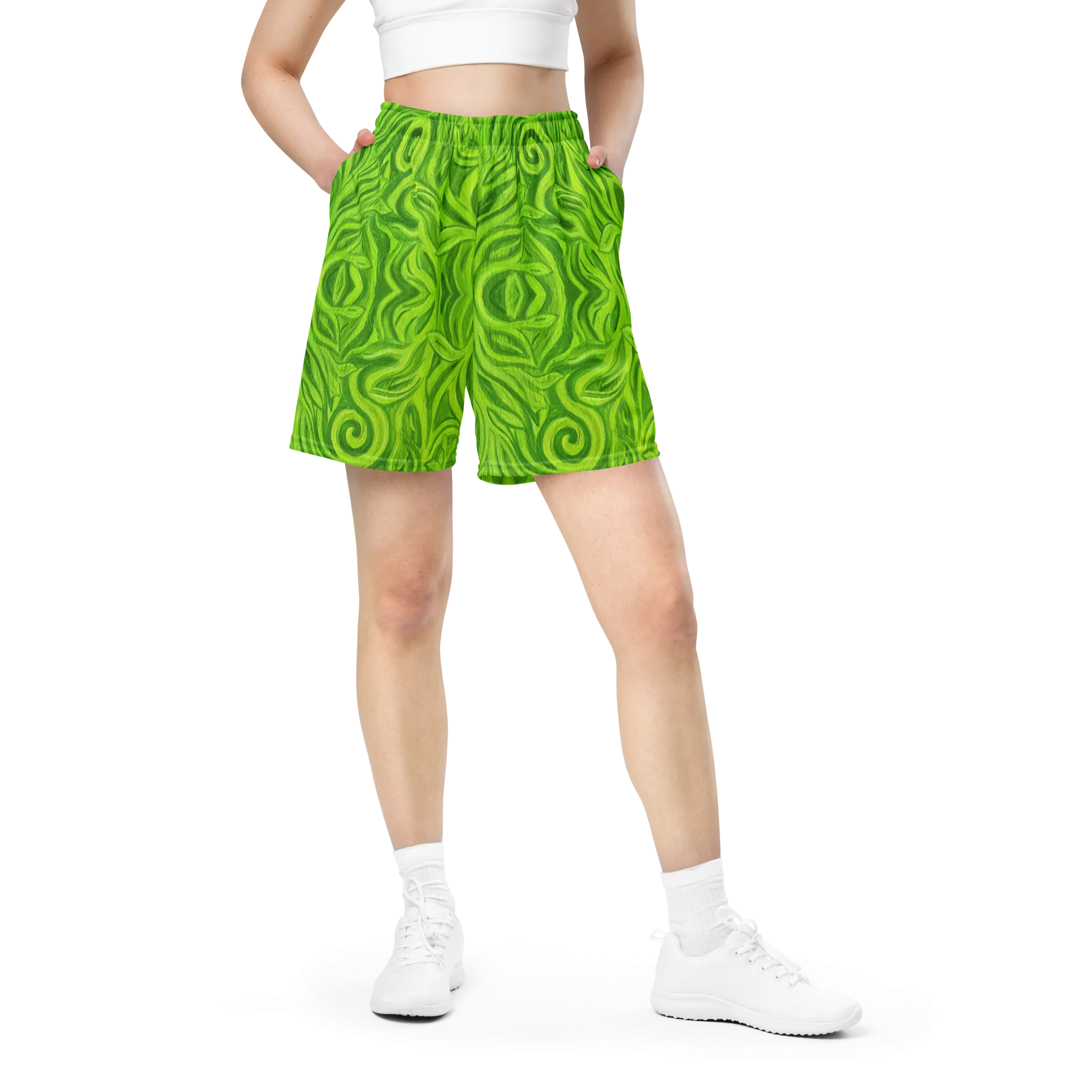 Soft Athletic Shorts (100% Recycled Material)- "Sprout" Design