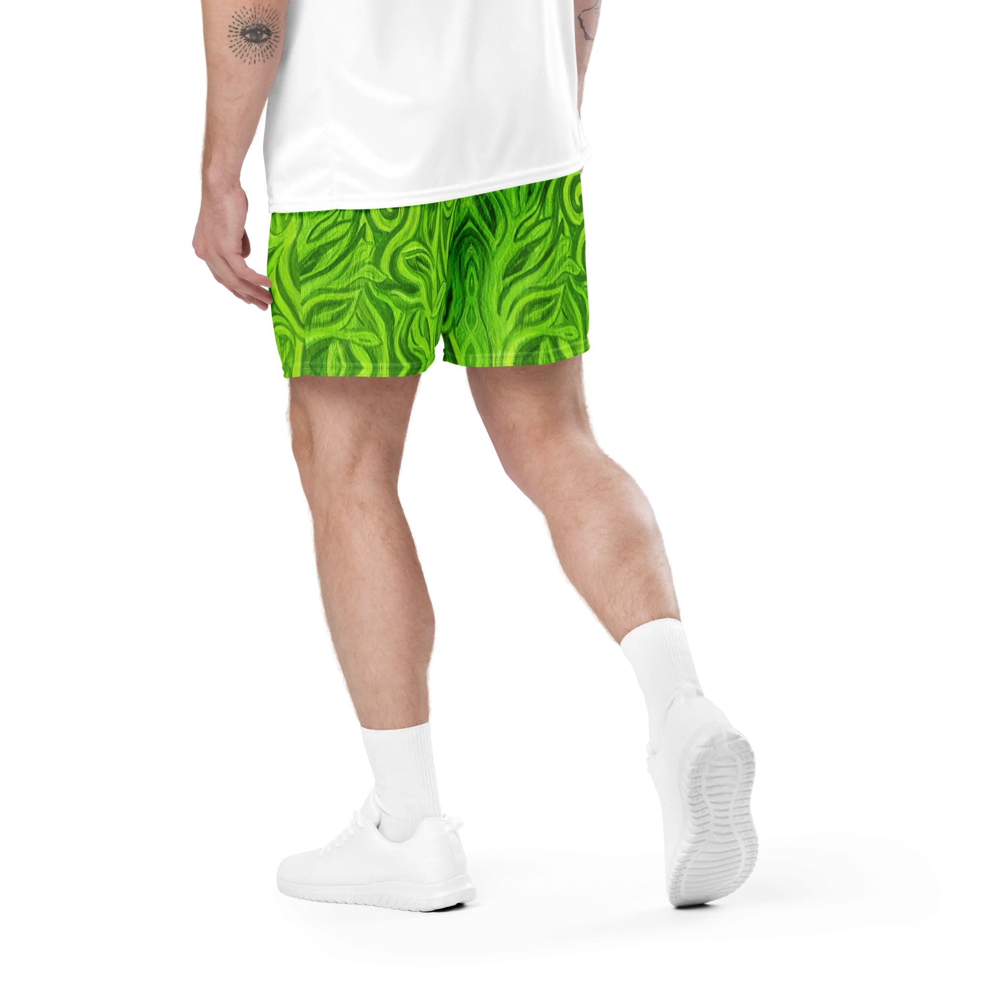 Soft Athletic Shorts (100% Recycled Material)- "Sprout" Design