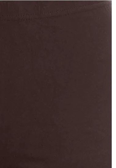 Solid Brown Curvy Plus Size Leggings