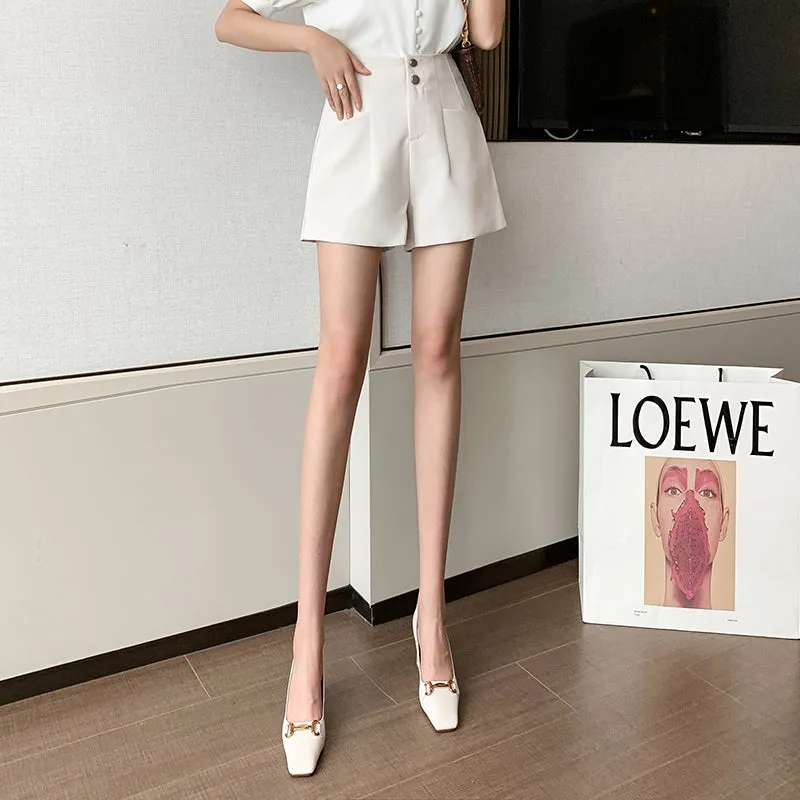 Solid Wide Leg Twill Shorts for Effortless Summer Style