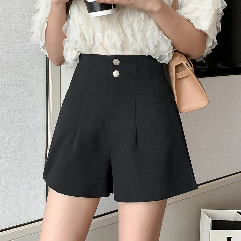Solid Wide Leg Twill Shorts for Effortless Summer Style