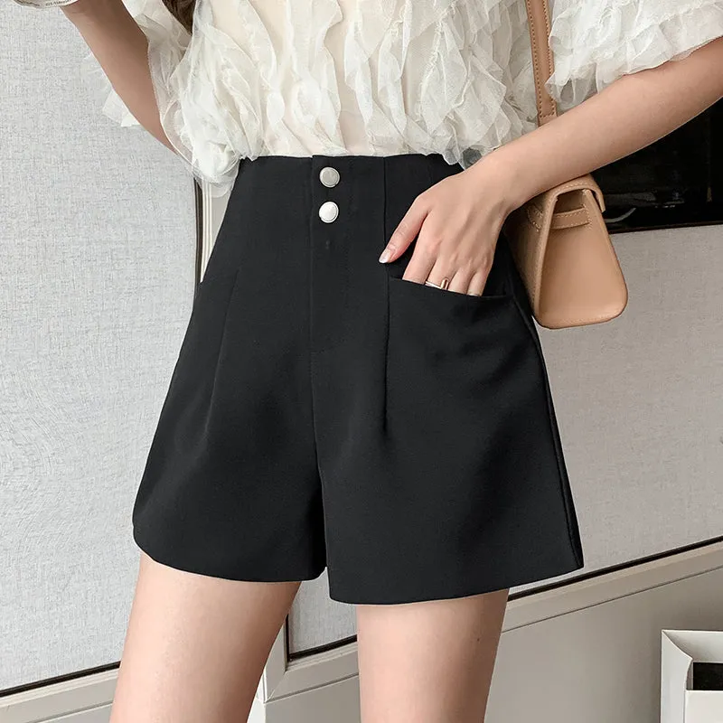 Solid Wide Leg Twill Shorts for Effortless Summer Style