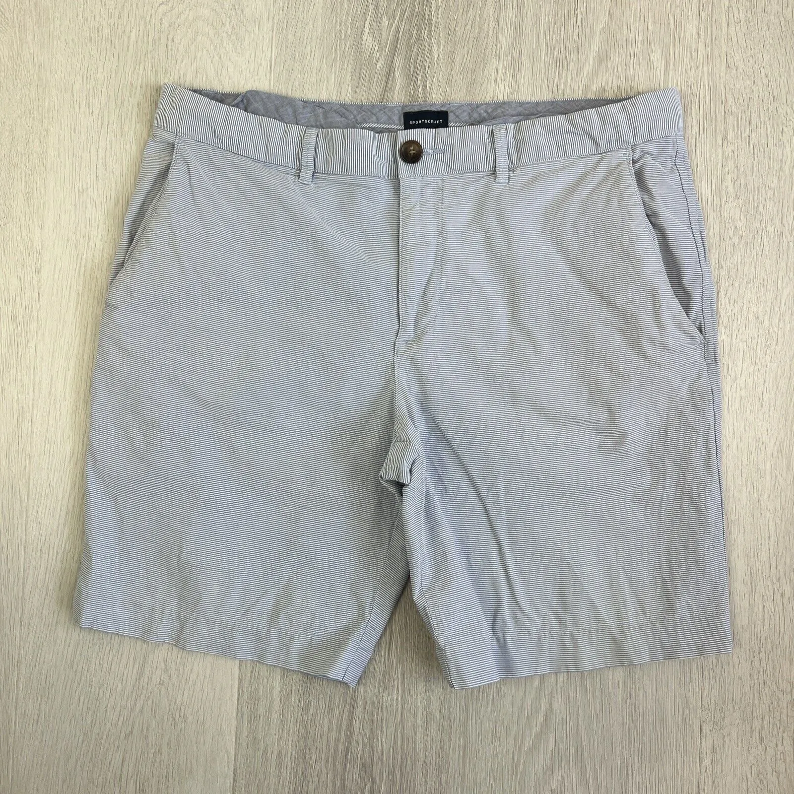 Sportscraft Mens Striped Chino Shorts Size 34