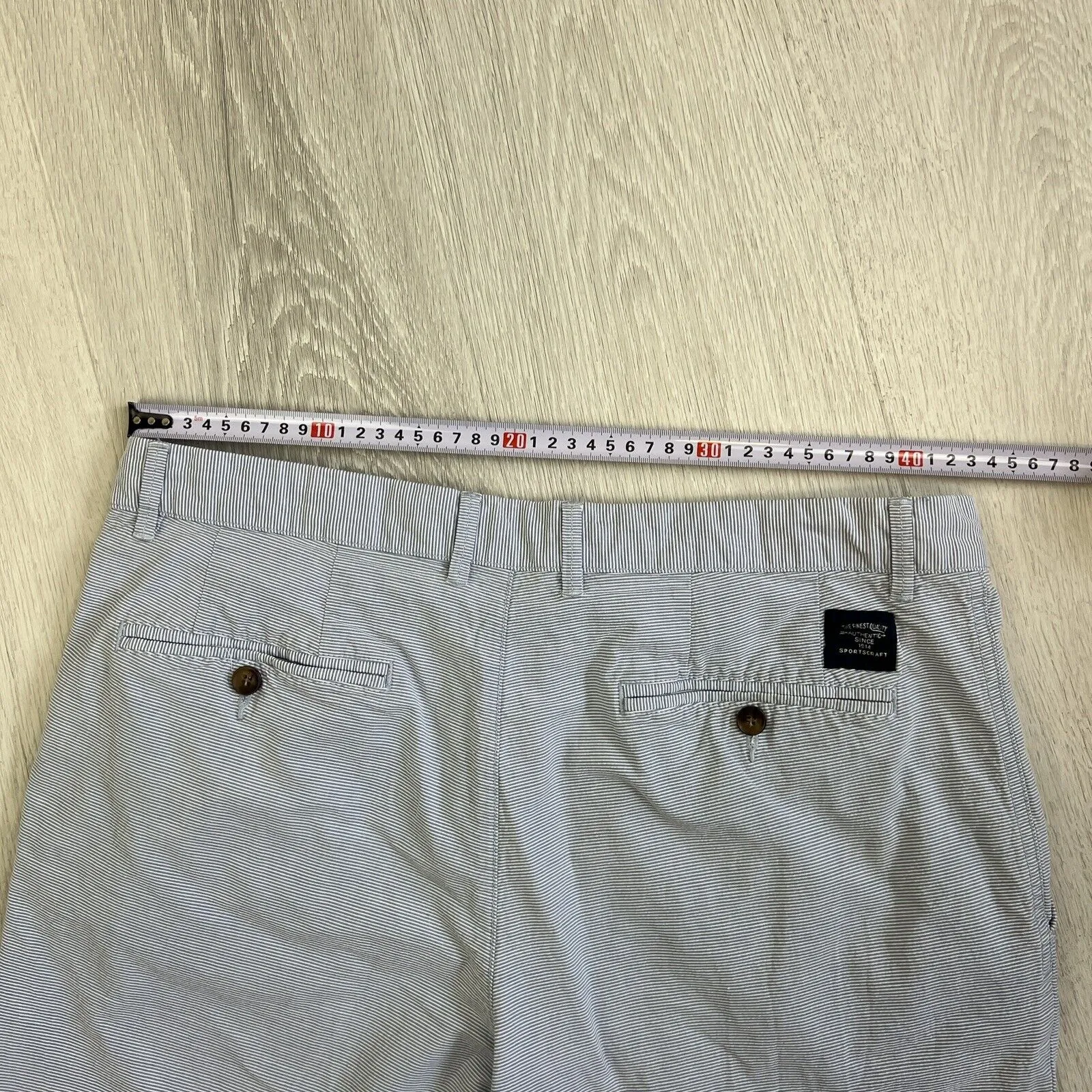 Sportscraft Mens Striped Chino Shorts Size 34
