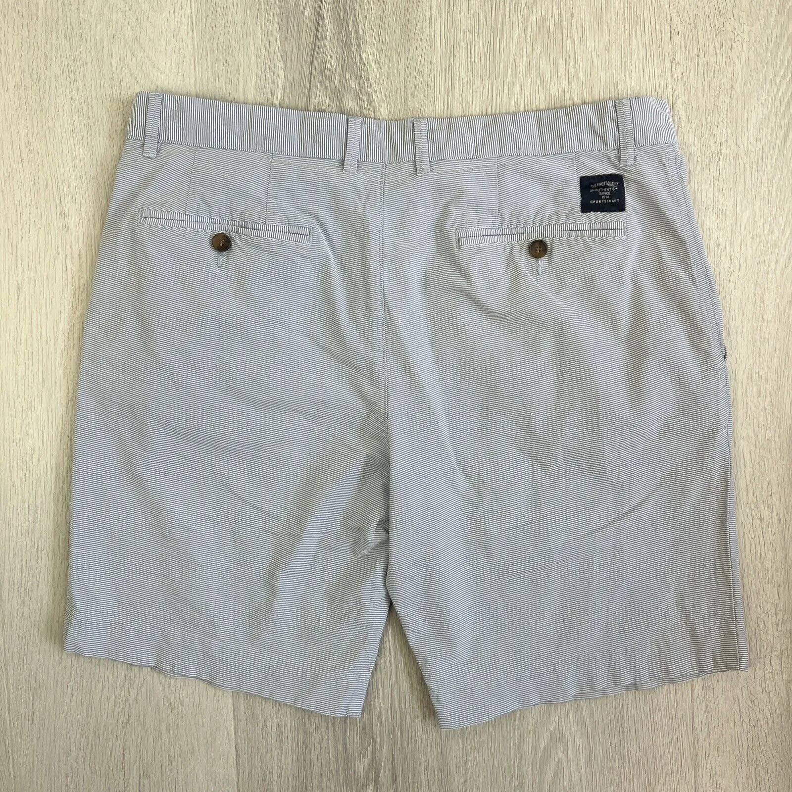 Sportscraft Mens Striped Chino Shorts Size 34