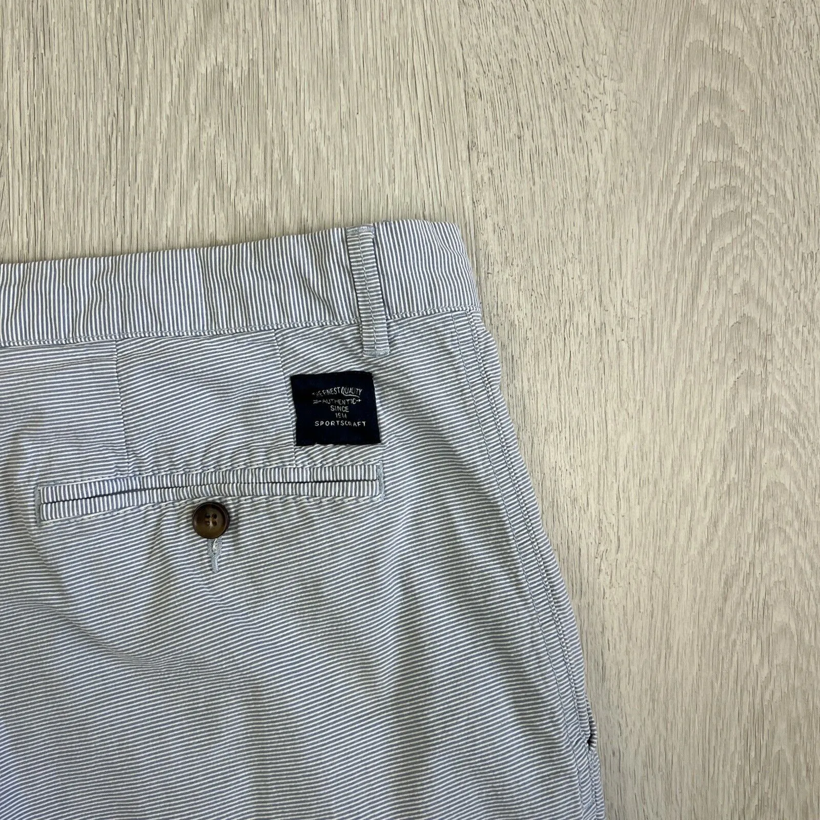 Sportscraft Mens Striped Chino Shorts Size 34
