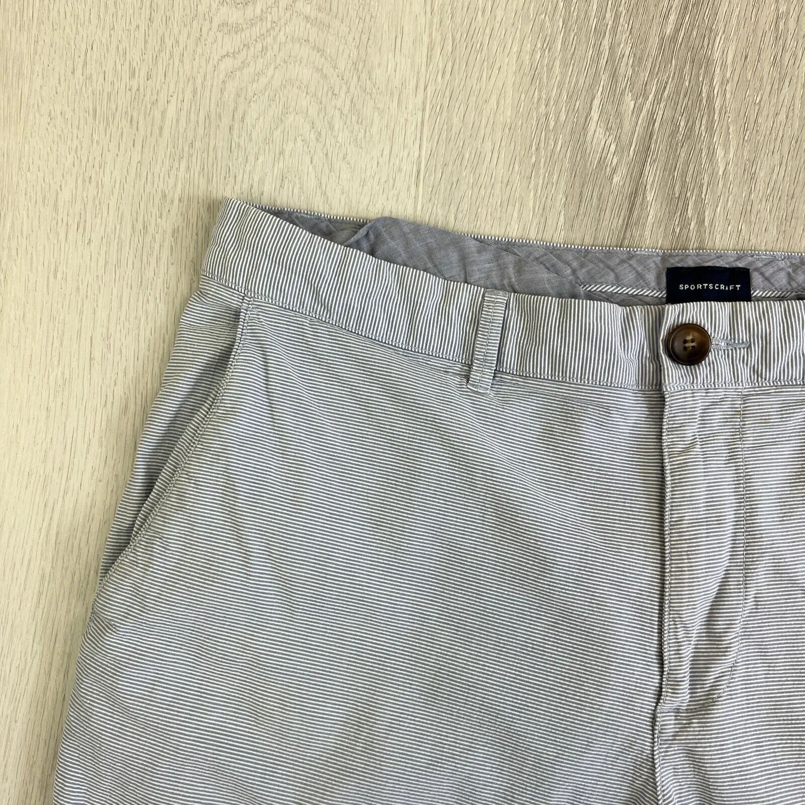 Sportscraft Mens Striped Chino Shorts Size 34