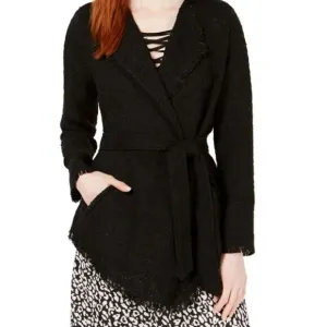 Stella Ginger Lace Boucle Wrap Jacket Black