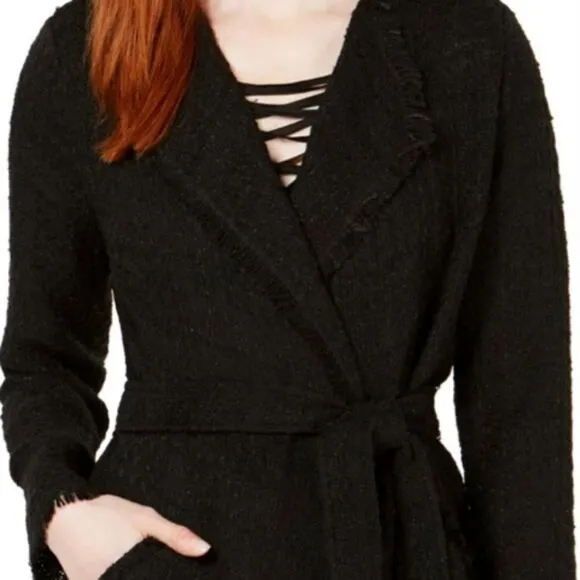 Stella Ginger Lace Boucle Wrap Jacket Black