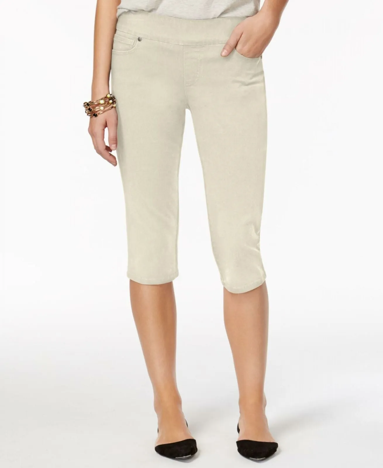 Style & Co. Women's Petite Avery Pull-On Skimmer Jeans Stonewall PXL
