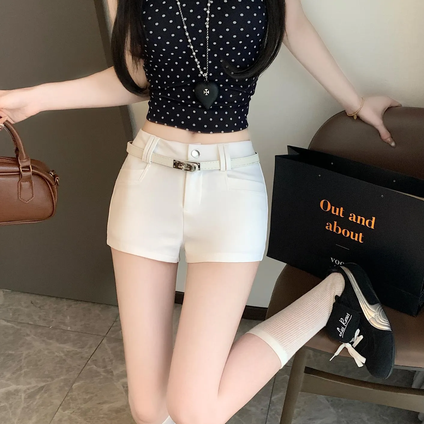 Stylish and Slimming Women's Solid Chino Shorts