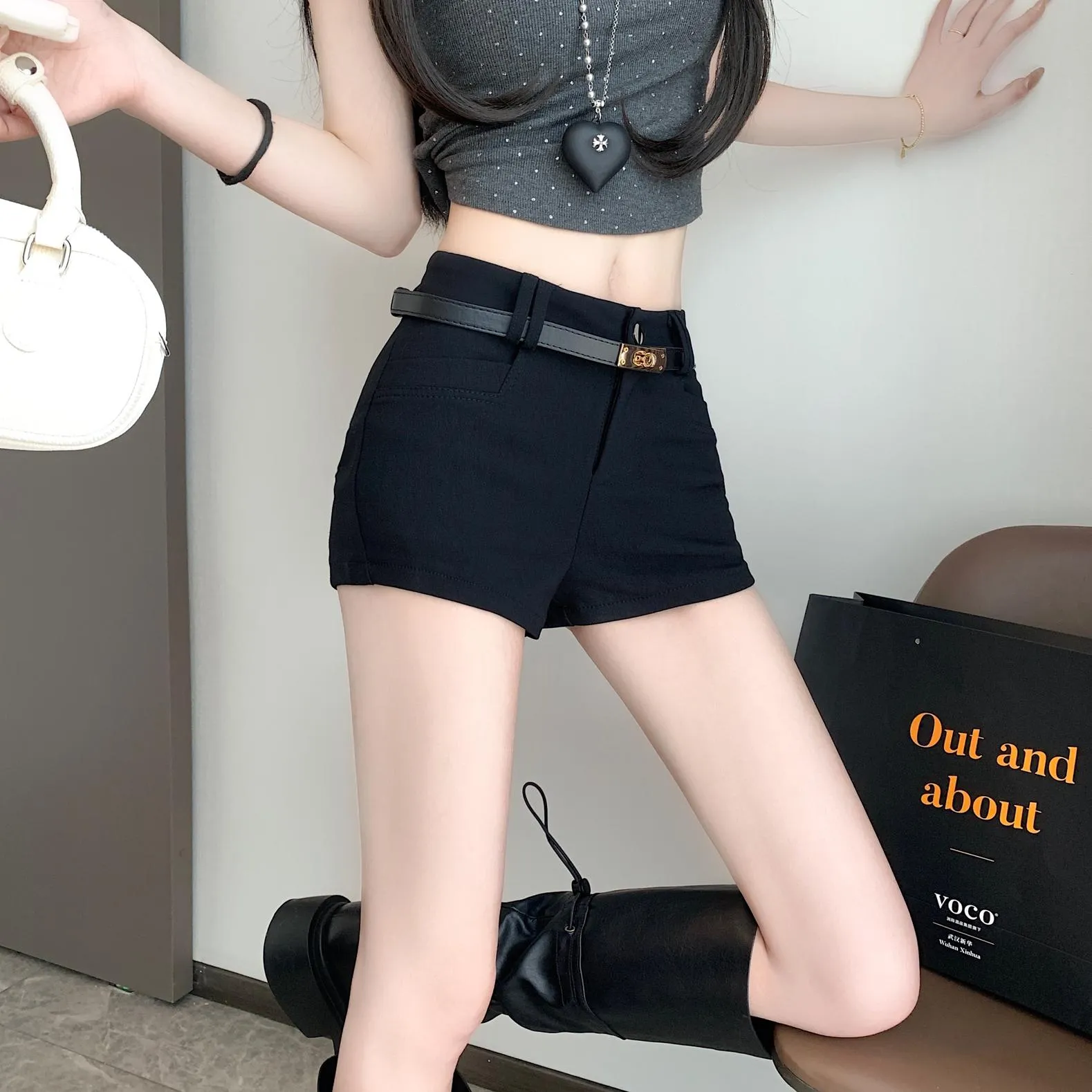 Stylish and Slimming Women's Solid Chino Shorts