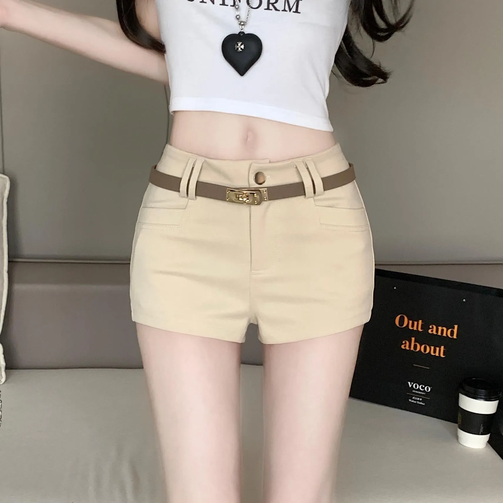 Stylish and Slimming Women's Solid Chino Shorts