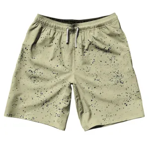 Super Fly Pattern Blue Navy and Vegas Gold 10" Swim Shorts Made in USA