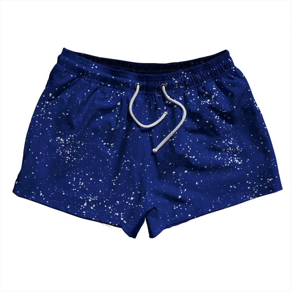 Super Fly Pattern Blue Royal and White 2.5" Swim Shorts Made in USA