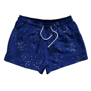 Super Fly Pattern Blue Royal and White 2.5" Swim Shorts Made in USA