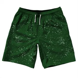 Super Fly Pattern Green Hunter and White 10" Swim Shorts Made in USA