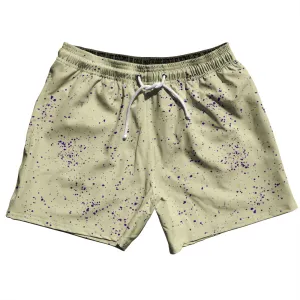 Super Fly Pattern Purple Medium and Vegas Gold 5" Swim Shorts Made in USA