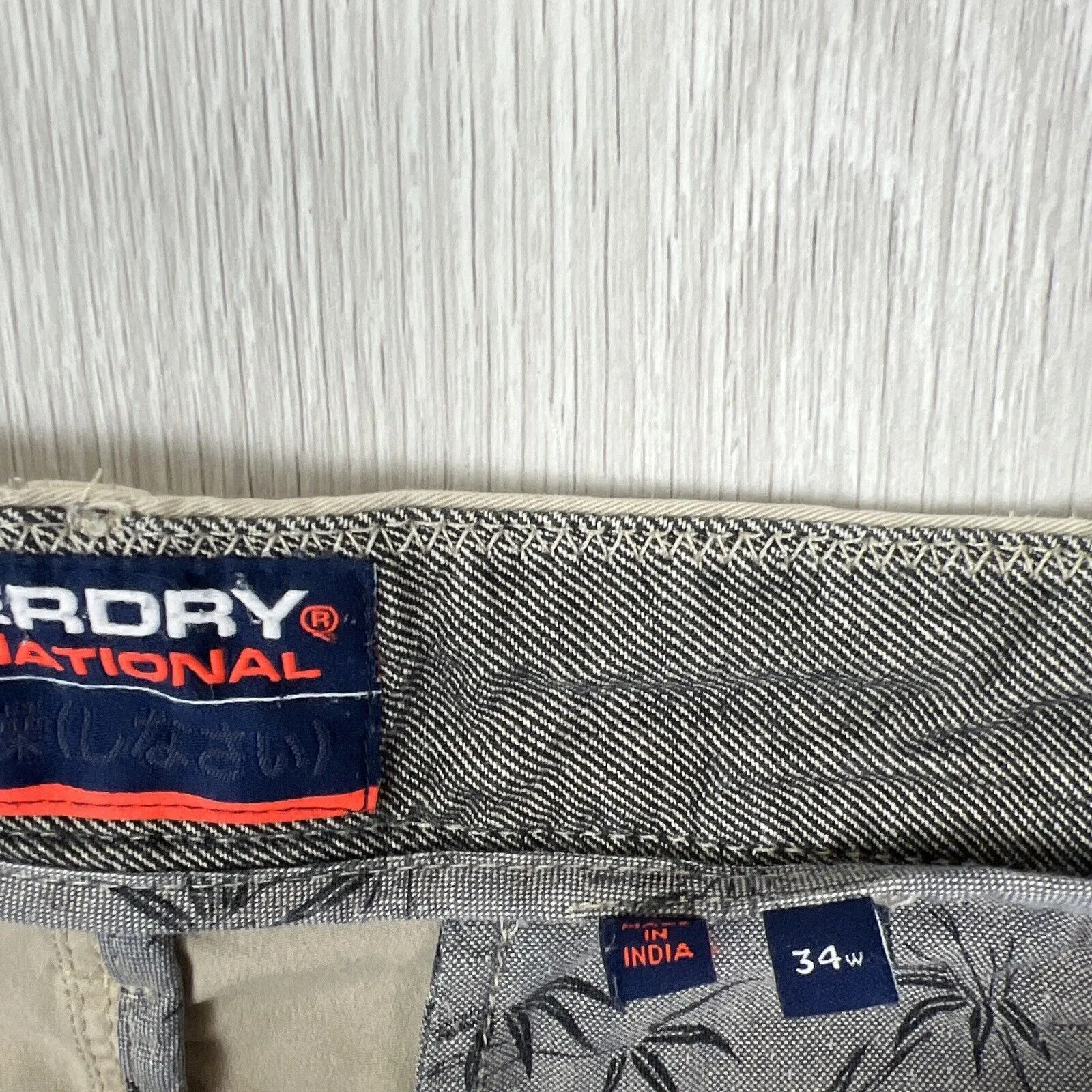 Superdry Mens Beige Chino Shorts Size 34
