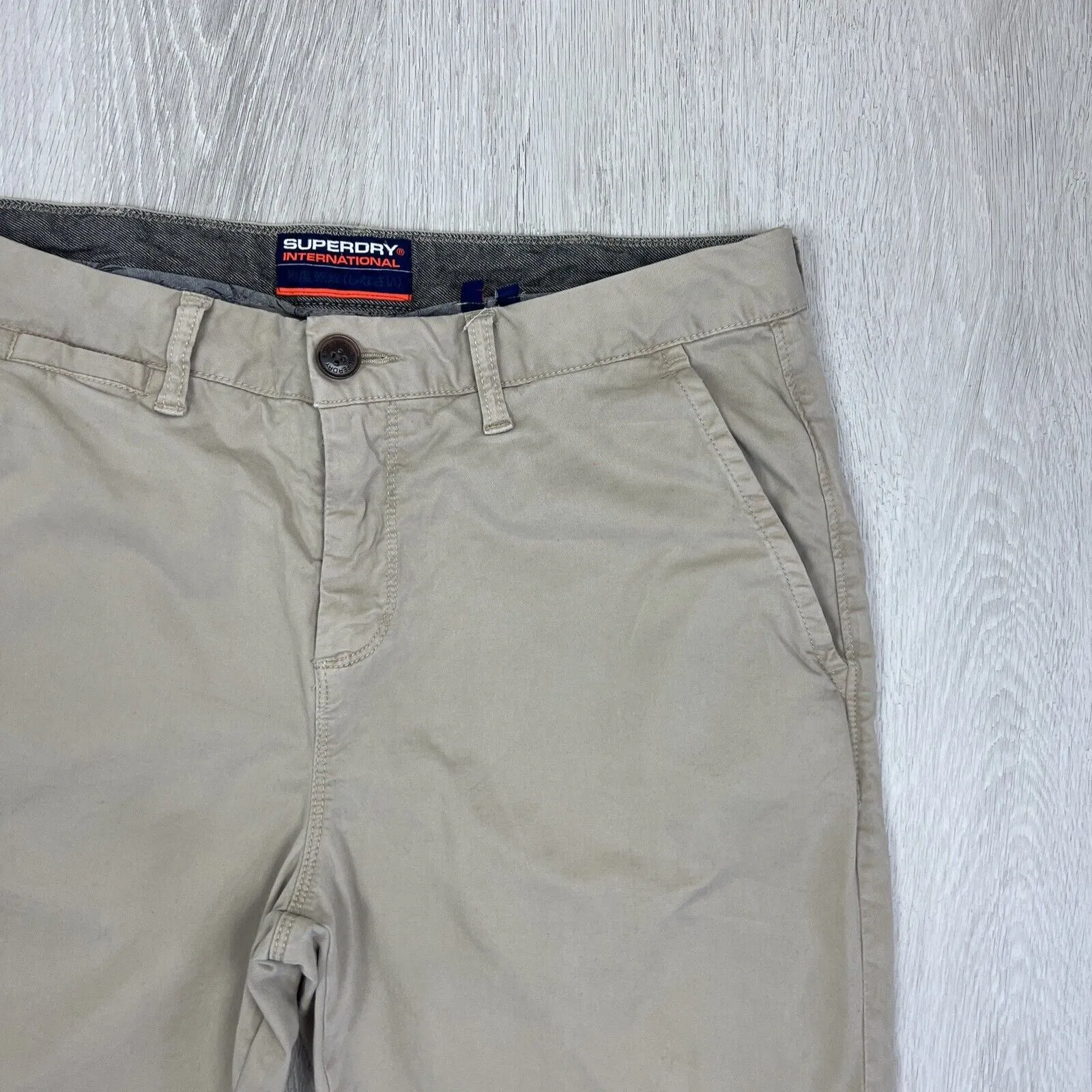 Superdry Mens Beige Chino Shorts Size 34