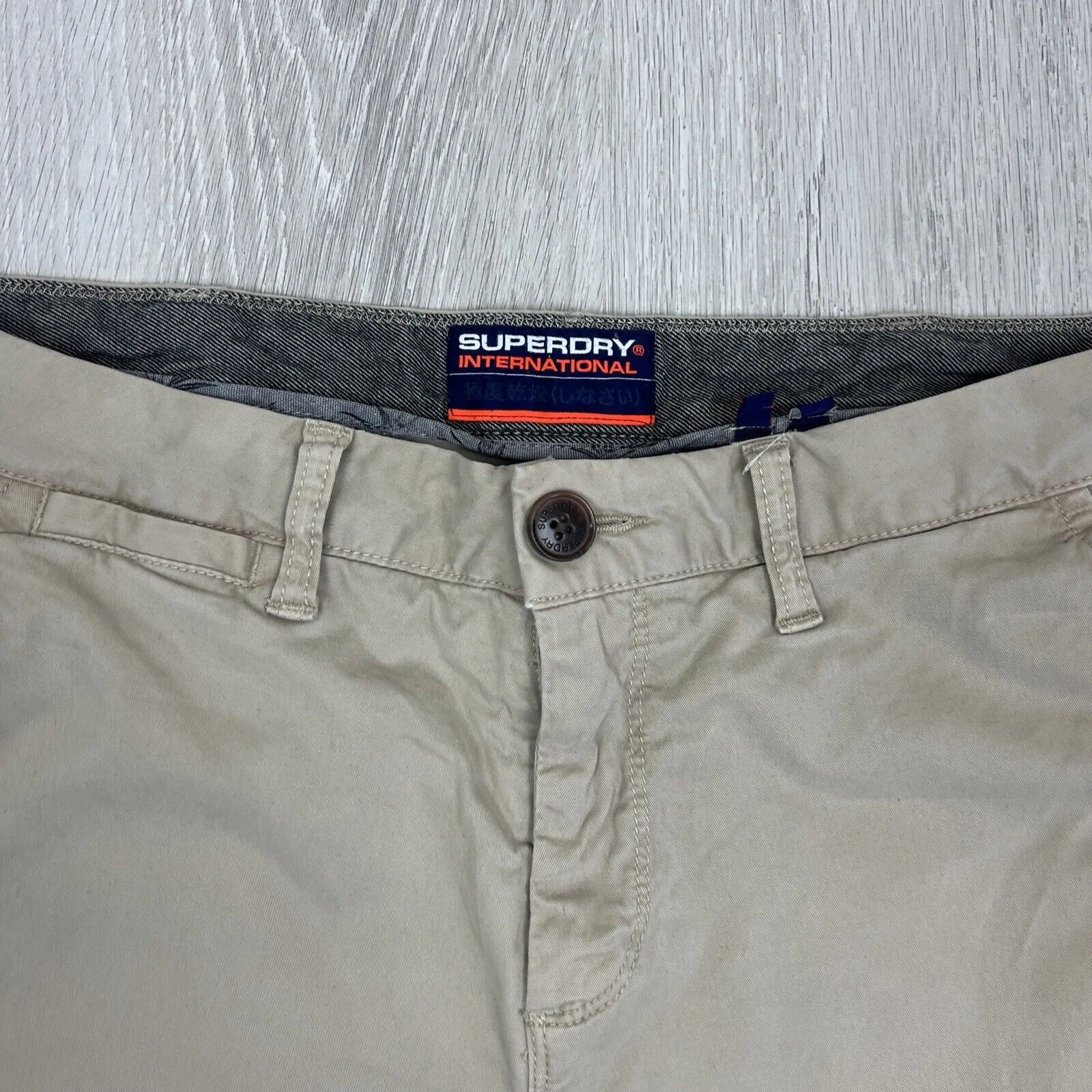 Superdry Mens Beige Chino Shorts Size 34