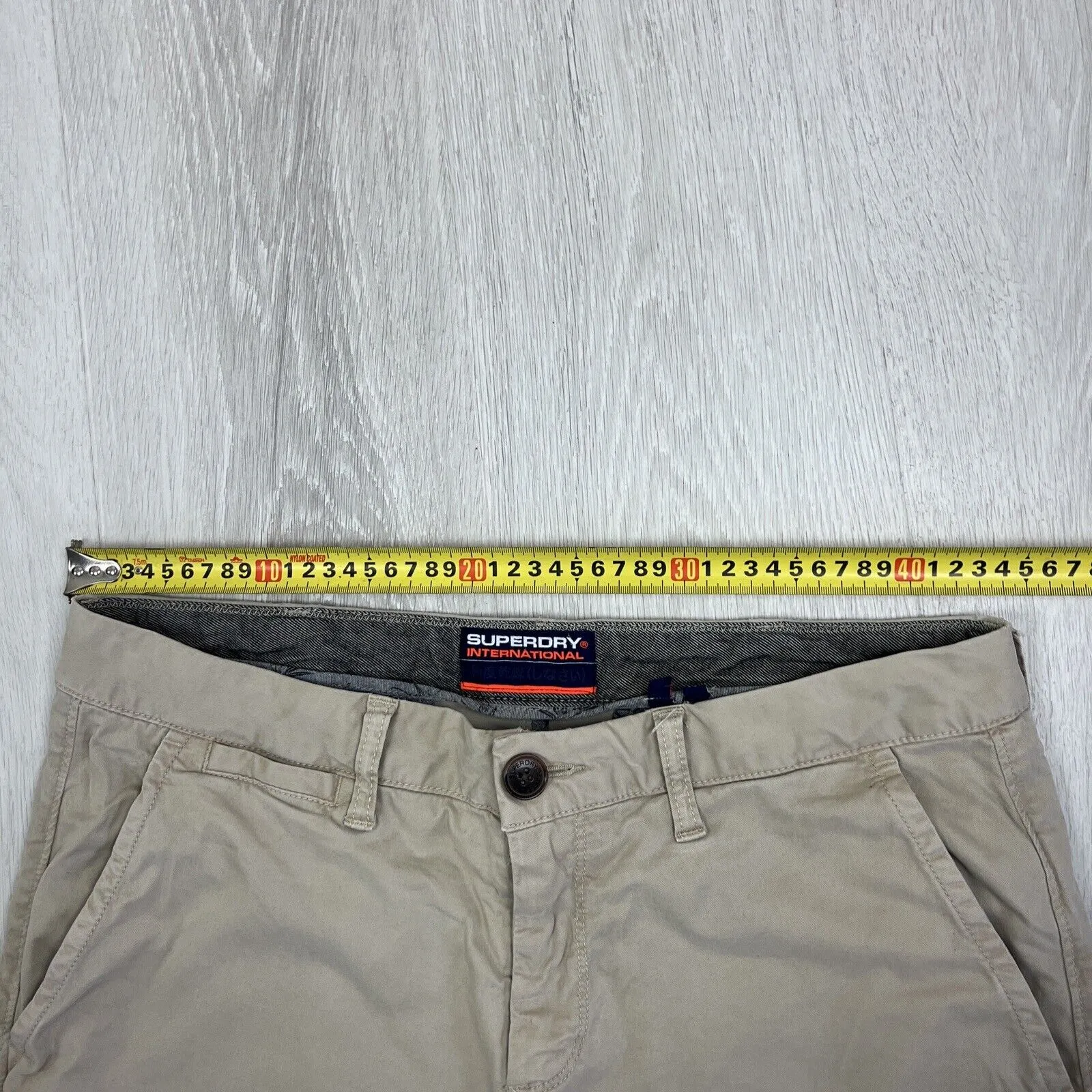 Superdry Mens Beige Chino Shorts Size 34