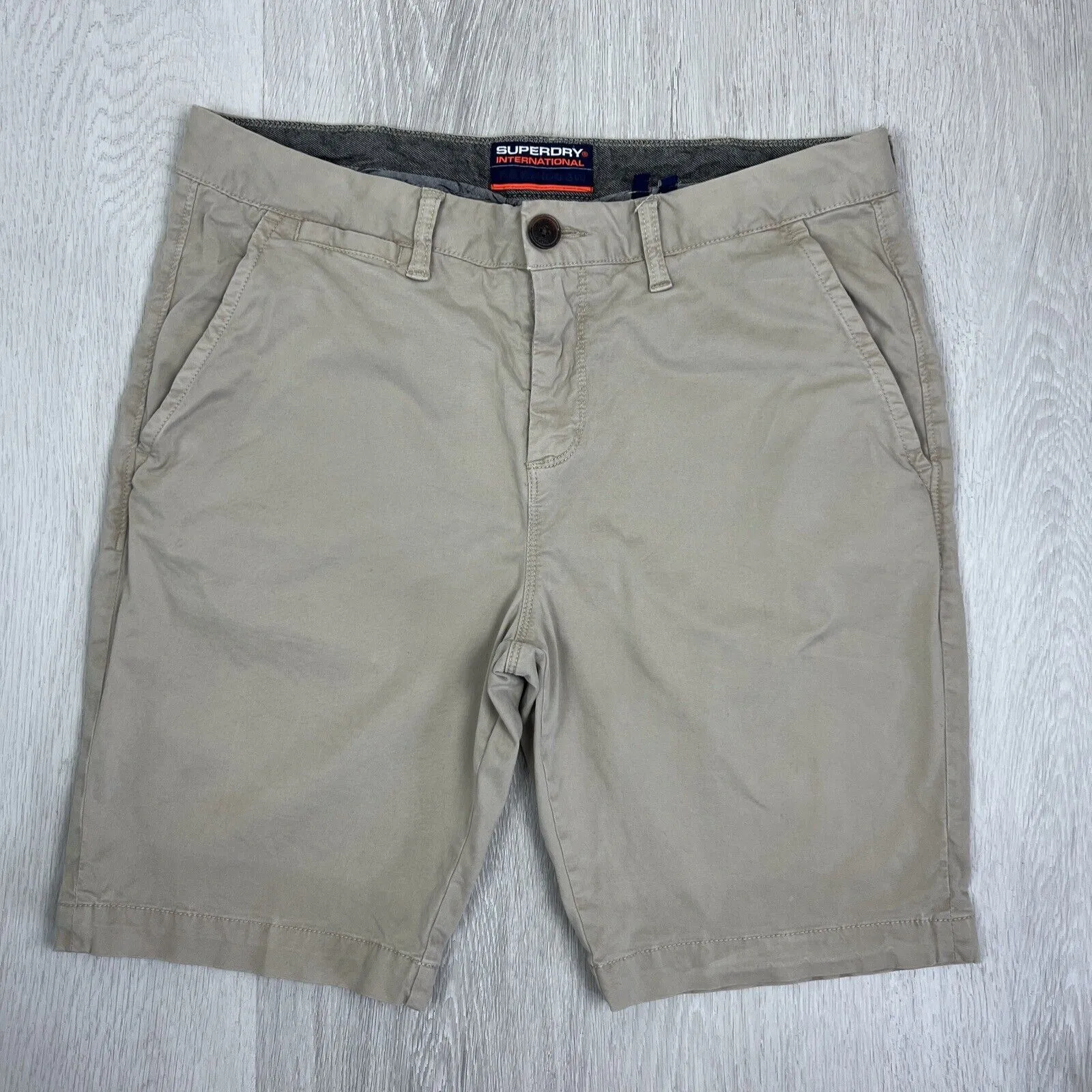 Superdry Mens Beige Chino Shorts Size 34