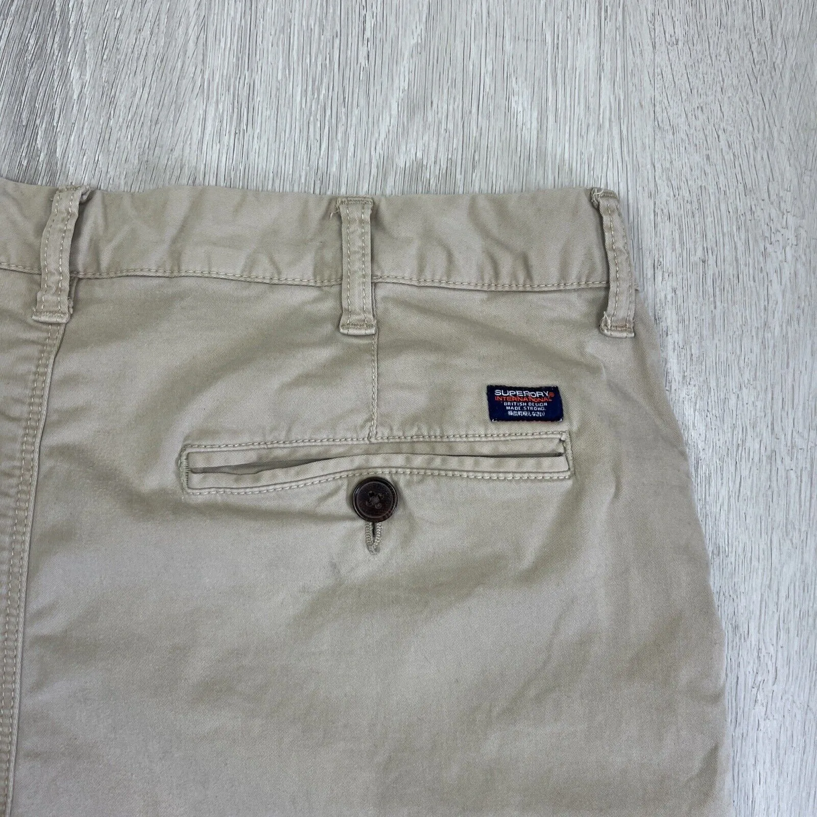 Superdry Mens Beige Chino Shorts Size 34