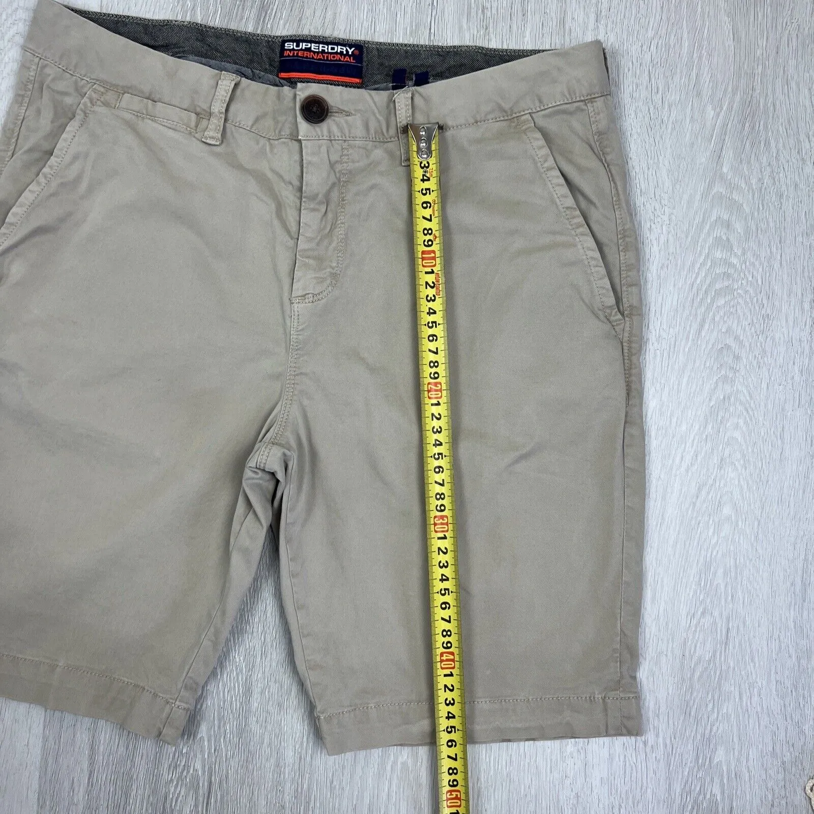 Superdry Mens Beige Chino Shorts Size 34