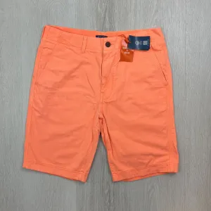Superdry Mens Bright Orange Vintage Officer Chino Shorts Size 32 (New with mark)