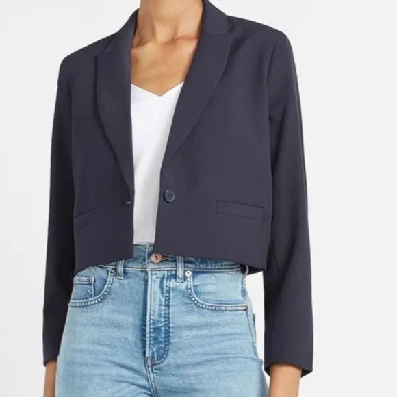Supersoft Cropped One Button Blazer express Size L womens suit cardigan