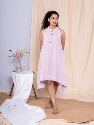 Surkh High Low Sleeveless Banana Fiber Dress