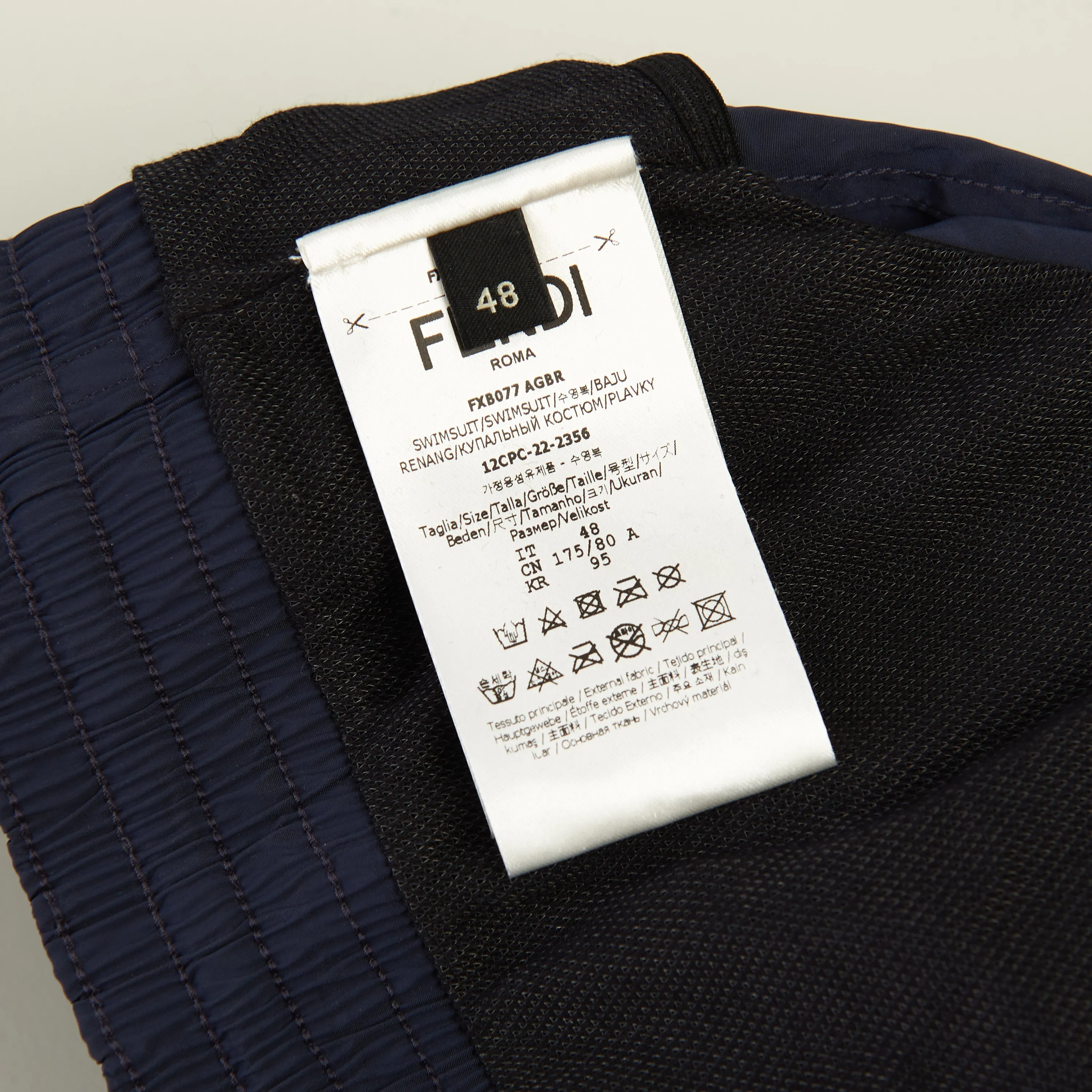 Swim Shorts In Blue FF Motif Nylon