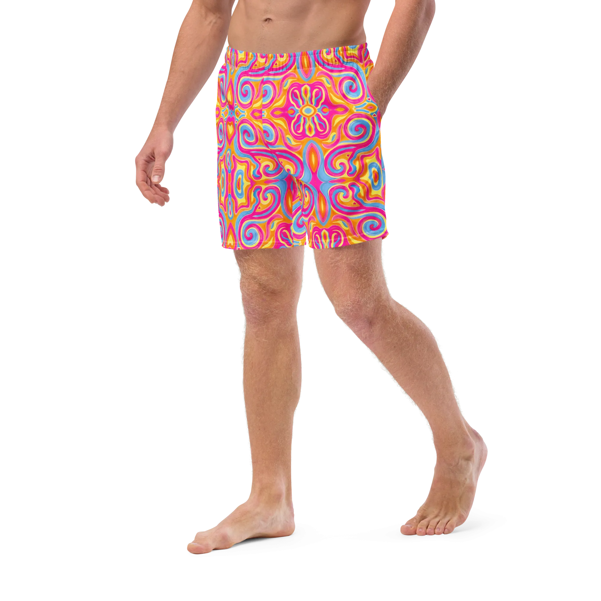 Swim Trunks ( Secret Internal Pocket)- "Magic Stamps" Design