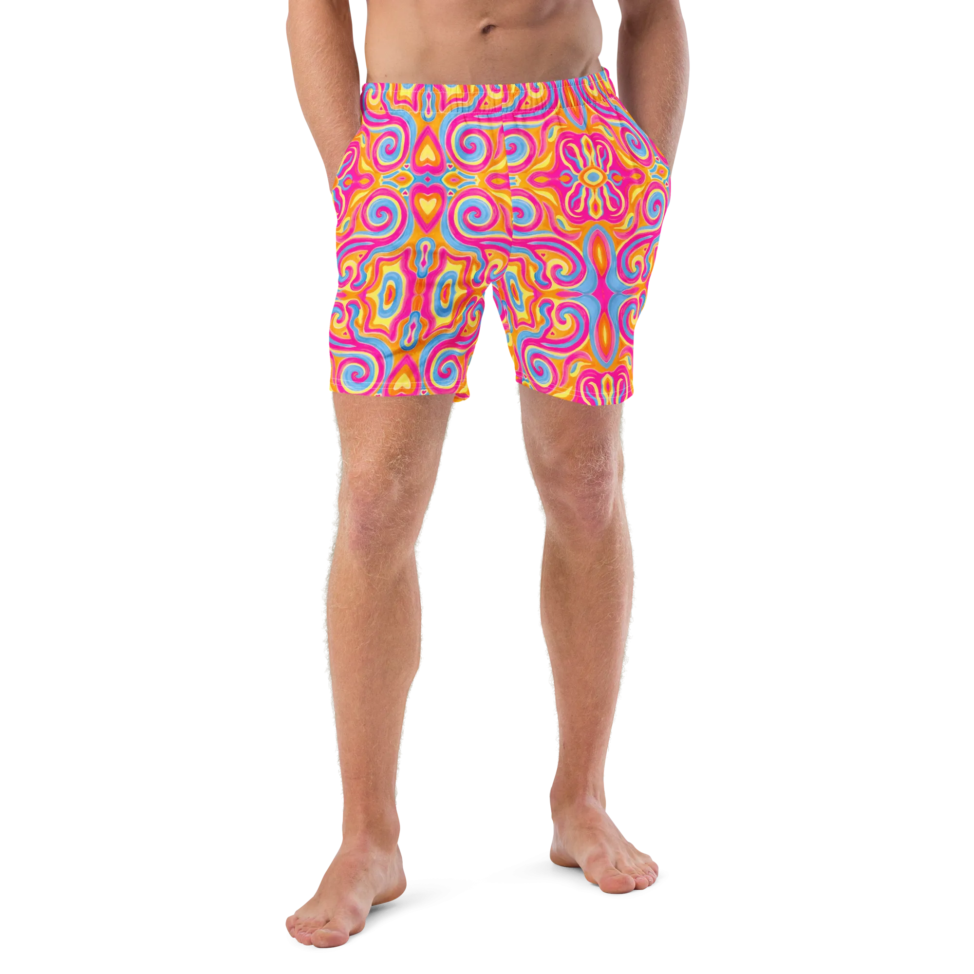 Swim Trunks ( Secret Internal Pocket)- "Magic Stamps" Design