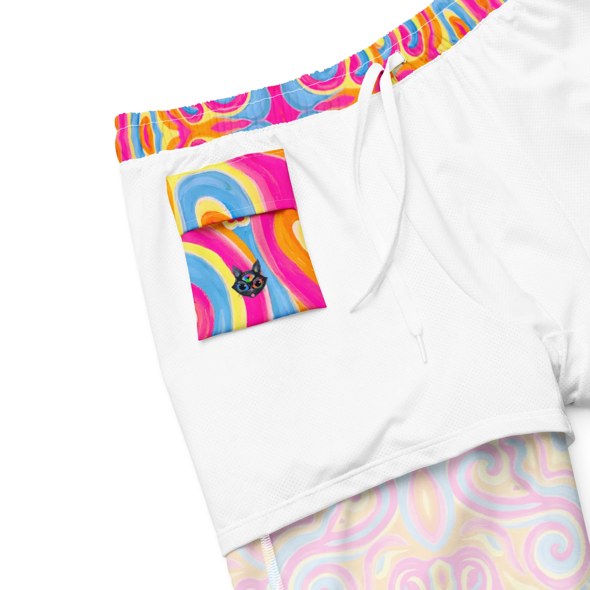 Swim Trunks ( Secret Internal Pocket)- "Magic Stamps" Design