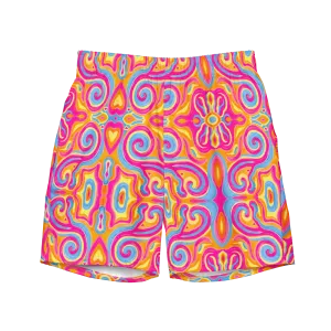 Swim Trunks ( Secret Internal Pocket)- "Magic Stamps" Design