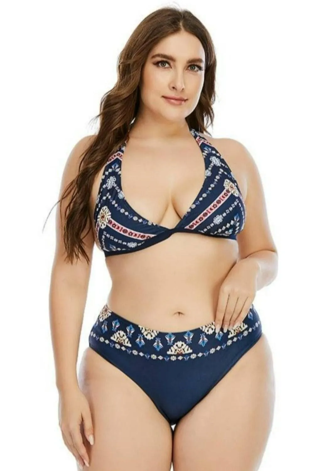 Tamara Blue Two-Piece Plus size Bikini Swimsuit