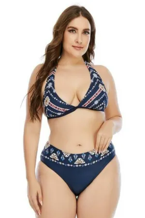 Tamara Blue Two-Piece Plus size Bikini Swimsuit
