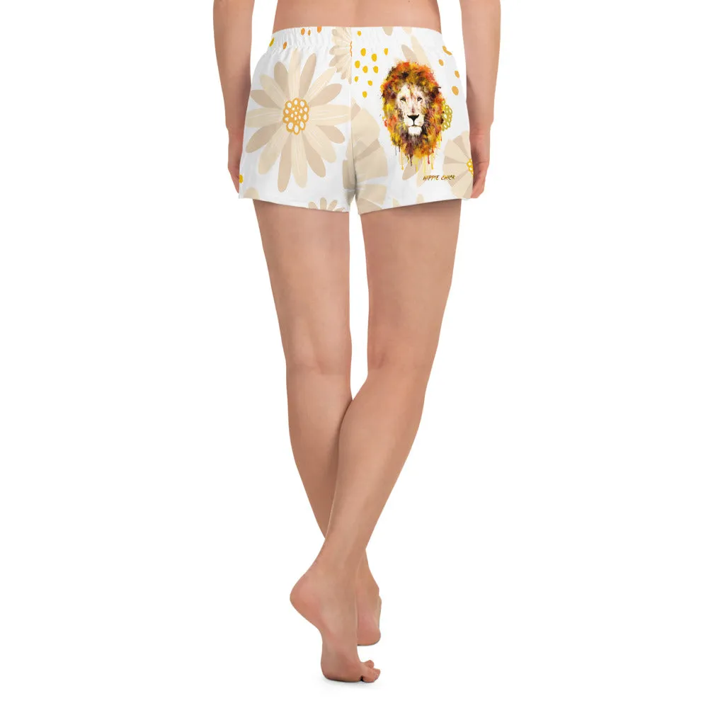 Tan Daisies Women's Athletic Shorts