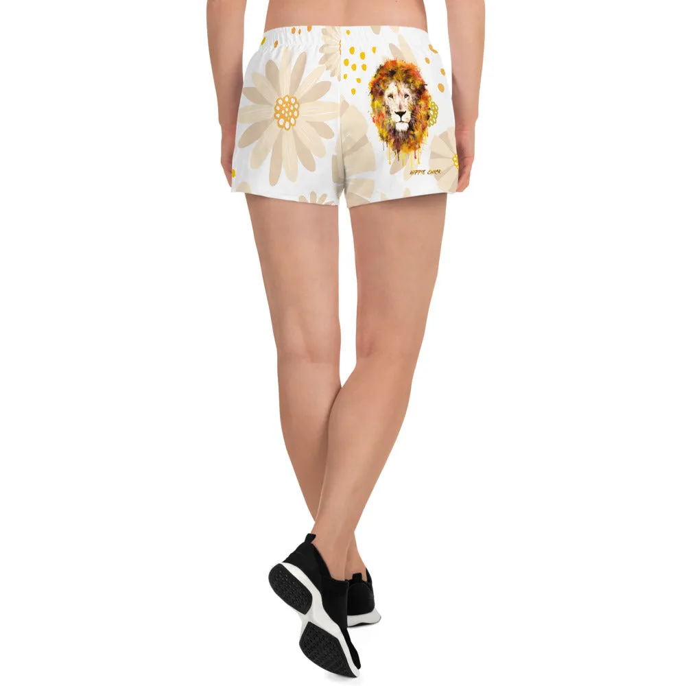 Tan Daisies Women's Athletic Shorts